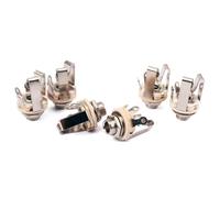 Milisten 6 PCS Stereo Guitar Output Jack Socket Connector Panel Mount for Acoustic Electric Bass with Chrome Nut and Washer Iron Copper Construction for Live Sound and Recording