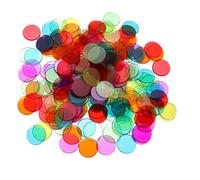 Milisten 600pcs Bingo Chips Counters for Math Learning Game Play Counting Translucent Disks for Bingo Educational Activities Includes Blue Red Yellow Green Purple Orange