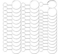 Milisten 60pcs Acrylic Keychain Blanks Set with Metal Rings, Round DIY Sublimation Keyrings for Hotel Key Tags and Identification Labels, Suitable for Crafting and Personalization
