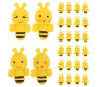 Milisten 60pcs Bee Pencil Erasers Cute 3D Animal Shape TPR Material Efficient Pencil Mark Removal Removable Structure Yellow Colour Classroom Travel Use for Students