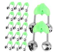 Milisten 60pcs Fishing Pole Bells with Plastic Clips Dual Alert Bite Alarms for Sea and Ice Fishing Lightweight Portable Rod Indicators with Clear Loud Sound for Night Anglers