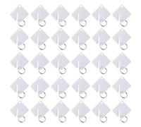 Milisten 60pcs Key Chain Label Key Tags Acrylic Rustproof Label with Stainless Steel Rings for Easy Carrying and Hanging Suitable for Luggage and Gyms