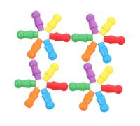 Milisten 60pcs Wooden Chess Pieces Colorful Props for Board Games Compatible with Flying Chess for Home Office School and Travel Enhances Imagination and Logic Skills