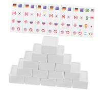Milisten 65pcs National Flag Mahjong Stickers Fun Educational Game for Travel Family Gatherings Streamlined Rules Learn About Countries with Every Game