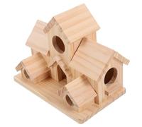 Milisten 6hole Wooden Birdhouse for Outdoor Use Nest Box for Hummingbirds and Small Birds Decor and Squirrel Feeder Construction for Safe Nesting