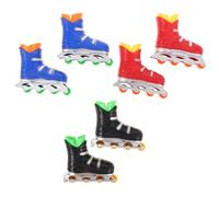 Milisten 6pairs Mini Finger Skateboard Shoes Portable Compact Fingerboard for Adults Enhances Hand Eye Coordination Lightweight Desktop Travel Entertainment with Black Red Blue Colors