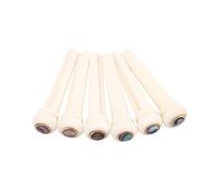 Milisten 6pcs Acoustic Guitar Bridge Pins Brass Circle Shell Dot String Pegs Guitar End Pin String Pegs