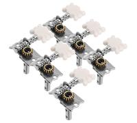 Milisten 6Pcs Acoustic Guitar Tuners with Dual Post Precision Tuning Keys for Enhanced Stability and Tonal Quality Elegant Silver Pearled Design for Ukulele and Guitar