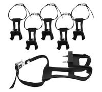 Milisten 6Pcs Adjustable Plastic Pedal Toe Clips with Elastic Straps for Fixed Gear and Exercise Bikes - Cycling Foot Holder Replacement Accessories for Indoor and Road Bike Use