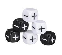 Milisten 6Pcs Black Minus Sign Dice Fun Counting Dice for Party Table Games Game for Adults Easy to Read Design for Math Learning