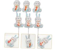 Milisten 6pcs Cartoon Bunny Balloons Easter Theme Adorable Rabbit Foil Balloons for Festive Celebrations for Indoor Outdoor Decorations