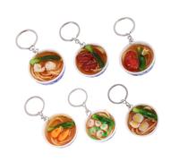Milisten 6pcs Children’s Kitchen Simulation Food Keychain Set Blue and White Porcelain Bowl Pendant Toy Kitchen Accessories for Boys and Girls Role Play Random Style