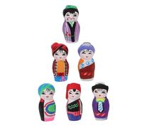 Milisten 6pcs Cultural Figurines Peking Opera Facial Clay Man Ornaments Multicultural Toys for Boys and Girls Decorative Statues