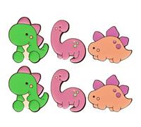 Milisten 6pcs Cute Dinosaur Brooch Pins for Women, Mixed Purple Green Pink Animal Backpack Pins, Decorative Clothes Accessories for Bags and Jackets