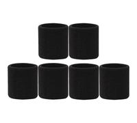 Milisten 6Pcs Elastic Sports Wristbands Sweat-Absorbing Wrist Braces for Running Fitness Yoga Breathable Material Stylish Black Athletic Bands for Men and Women