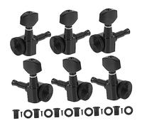 Milisten 6pcs Fully-enclosed 1:18 Ratio Locking Acoustic Guitar Turners String Tuning Pegs 3 Left 3 Right Black for Electric and Wooden Stringed Instruments