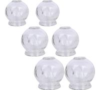 Milisten 6pcs Glass Cupping Therapy Cups Set with Suction Function, Home Use Chinese Glass Cupping Supplies for Muscle Relaxation, Back Massage and Wellness