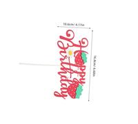 Milisten 6pcs Glitter Strawberry Cake Picks for Girl Birthday Cake Topper Elegant Sparkly Fruit Theme Decorations Easy Setup Cupcake Toppers for First Birthday Summer Party