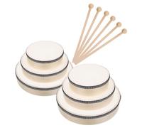 Milisten 6pcs Hand Drum Set with Sticks Wooden Frame Percussion Instruments for Early Music Learning Lightweight Portable Orff Drums for Birthday Party Wedding and Group Play