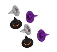 Milisten 6Pcs Handmade Witch Hats for Wine Bottles Halloween Room Decor Mini Felt Cloth Bottle Toppers Black Gray and Purple Charming Party Accessory for Festive Celebrations