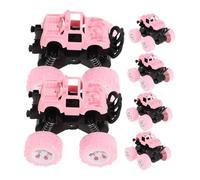 Milisten 6pcs Inertia Off Road Car Friction Powered Pull Back Vehicles for Unique Party Supplies Fun Birthday Eye Catching Model Cars Macaron Pink