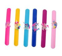Milisten 6pcs Light Up Unicorn Slap Bracelets for Boys and Girls Glow Dark Silicone Wrist Bands Party Favors and Adjustable Slap Bands for Festivals and Events