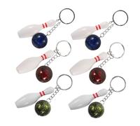Milisten 6pcs Mini Bowling Keychain with PVC and Metal Lightweight Sport Key Holder for Backpacks Car Keys Bowling Party Favors in Red Green Blue Portable Souvenir Accessories for Adults