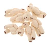 Milisten 6pcs Mini Jointed Bear Plush Soft Stuffed Animal Collection for Showers Party Favors Christmas Decorations Imaginative Play with Mix Match Outfits