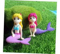 Milisten 6PCS Miniature Mermaid Adornments Creative Plastic Crafts for Desktop Decoration Micro Landscape Mini Garden Hawaiian Party Ornaments Random Style