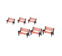 Milisten 6Pcs Miniature Park Benches for Dollhouses and Micro Gardens Safe Non Toxic Miniature Chairs for Pretend Play and Fairy Garden Decor Includes Small and Large Seats