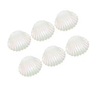 Milisten 6pcs Pearl White Seashell Candy Boxes, Mini Favor Containers with Lid for Wedding Party Packaging and Jewelry Storage, Small Iridescent Shell Boxes for Holiday Treats