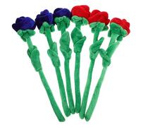 Milisten 6pcs Plush Roses Bouquet with Bendable Stems Soft Flower for Mother Day Valentine Day for Adults