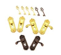 Milisten 6pcs Retro Door Lock Doll House Miniature Metal Door Lock Decoration Alloy