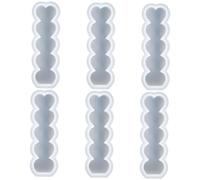 Milisten 6pcs Silicone Heart Shape Candle Mold Set for DIY Candle Making Valentine’s Day Love Heart Wax Casting Molds Wedding Party Decorative
