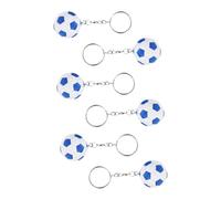 Milisten 6pcs Soccer Keychains Set Mini Football Key Ring Portable Bag Pendant Adorable Keychain for Sports Lovers for Parties and Decorations