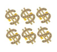 Milisten 6pcs Sparkling Money Symbol Rings for Cosplay and Party Bold Punk Rock Style with Accent Halloween Costume Accessories for Rap Concerts and Role Play Events