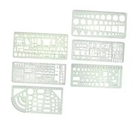 Milisten 6pcs Template Ruler Geometric Rulers 8.7x3.9 Inch Plastic Drawing Geometric Patterns Network Technique for Building Form-Work Suitable for People of Ages