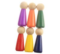 Milisten 6pcs Unfinished Wooden Peg Dolls DIY Craft Painting Peg People Wooden Doll Ornaments Smooth Surface Hand Painted Decoration Figures for Puppet Show Theater