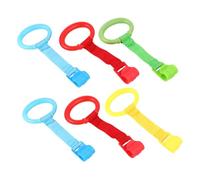 Milisten 6pcs Walking Aid Ring Pull up Toy for Boy Girl Crib Hanging Rings Walking Training Tool Sturdy Material for Playpen Accessories