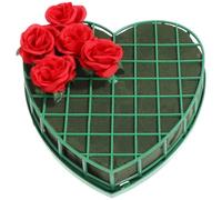 Milisten 7.9 Inch Heart Shaped Floral Foam with Suction Cup Tray - Wet Flower Mud Base for Wedding Car Hood Decoration - DIY Fresh Flower Arrangement Holder for Bridal Cars & Parties - 1 Pack