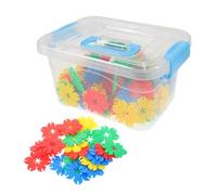 Milisten 70pcs Snowflake Building Blocks Set Educational STEM Toy Kit for Kids Plastic Interlocking Construction Blocks for Early Learning and Development for Toddlers and Preschoolers