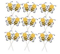 Milisten 72pcs Bee Cake Toppers Picks Cute Cartoon Decorations for Birthday Parties Showers Holiday Celebrations Easy Setup Whimsical Honeybee Theme Cake Inserts for Adults