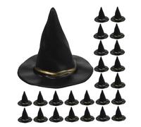 Milisten 72pcs Miniature Witch Hats Black Plastic Doll Hats for Halloween Crafts DIY Dollhouse Decorations Spooky Fun Party Supplies Easy Saving Halloween Decor Accessories