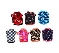 Milisten 7pcs Adorable Dog Clothes Fleece Pet Costumes for Cold Days Includes Leopard Print Stars Christmas Designs Warm and Lightweight for Dogs
