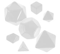 Milisten 7Pcs Blank Multi Sided Dice Set for DIY Crafts Unfinished Plastic Story Dices Portable Writing Dice Props for Games and Creative Projects