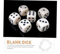 Milisten 8pcs Acrylic Blank Dice Rounded Corners for DIY Crafts Family Party Teaching Tools Portable