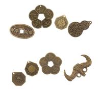 Milisten 8pcs Chinese Fortune Brass Coins for Feng Shui Divination Traditional Ancient Style Luck Charms Decoration Solid Brass Craft Accessory for Peace and Prosperity