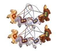 Milisten 8pcs Chinese Year Horse Plush Charm Pendant Soft Cartoon Animal Keychain for Bags Car Decor and Home Accessories with Success Horse Theme Lightweight and Portable Gift