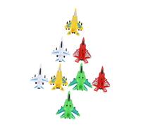 Milisten 8Pcs Creative Pull Back Fighter Airplane Models for Sturdy Plastic Aircraft with Bright Colors Safe Rounded Edges Educational Grip and Coordination Development