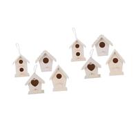 Milisten 8pcs Creative Wooden Bird Nest Garden Ornament Heart Shape Double Layer Designs Unique Home Decoration for Parties and Photography